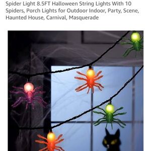 Sylvania 10 Piece Clear Spiders Set 6" Black Wire 20 Light  For Indoor Use